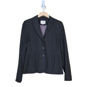 Ann Taylor LOFT Womens 6 Lined Peplum Blazer in Gray